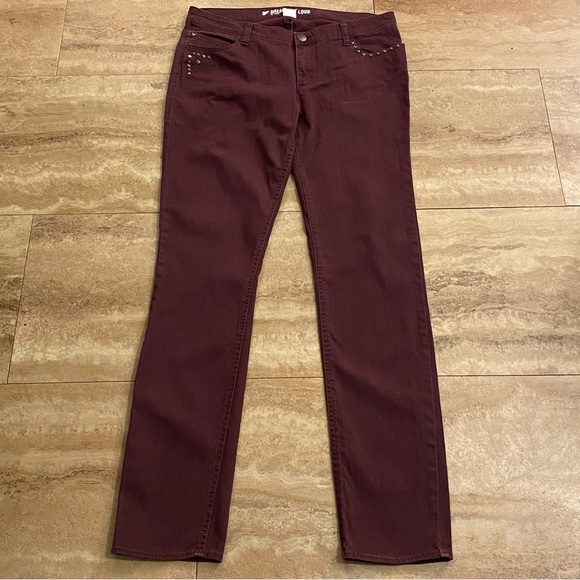 Dream Out Loud Selena Gomez Maroon Studded Jeggings Junior Size 11 - Picture 1 of 12